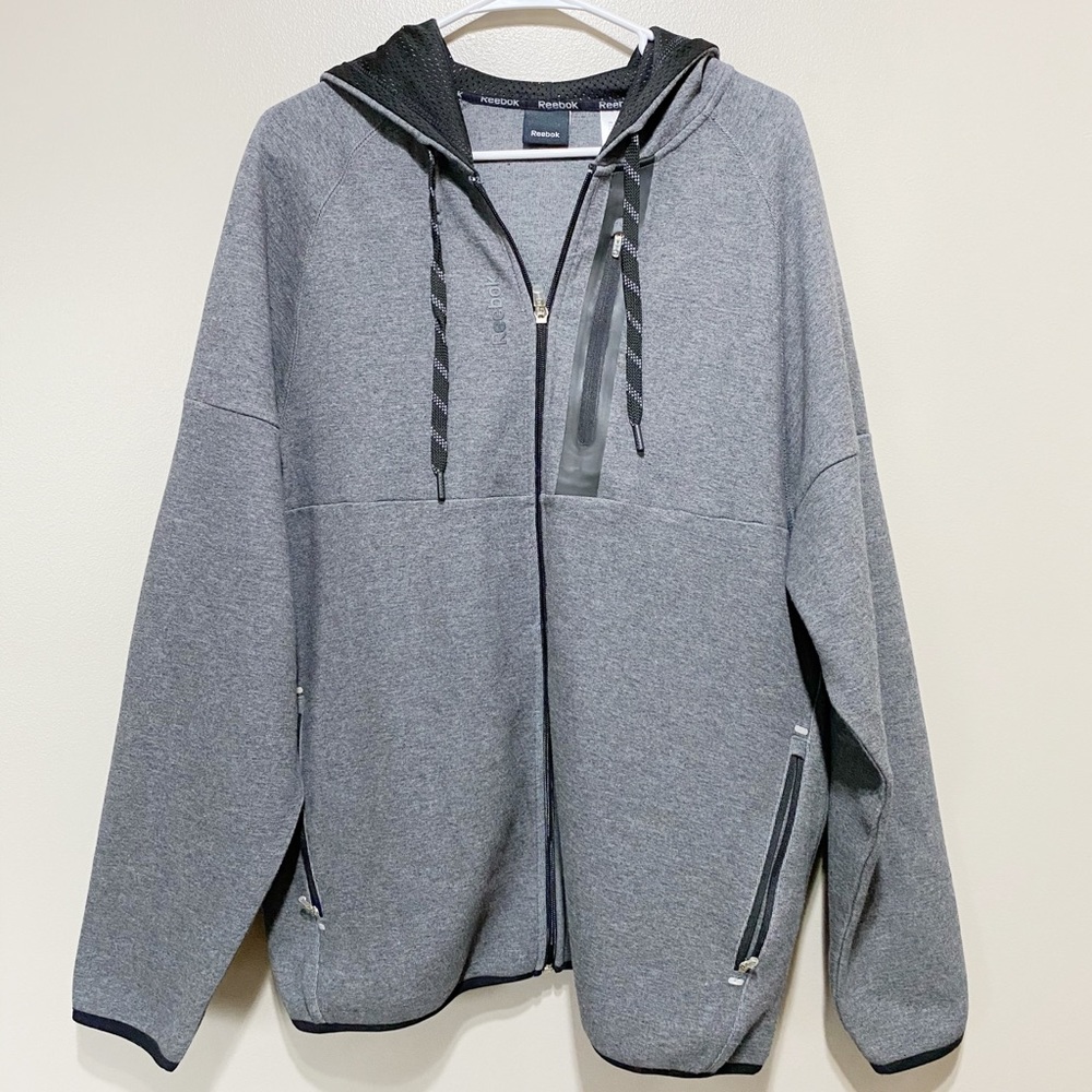 Reebok Dark Grey Full Zip Up Sweatshirt